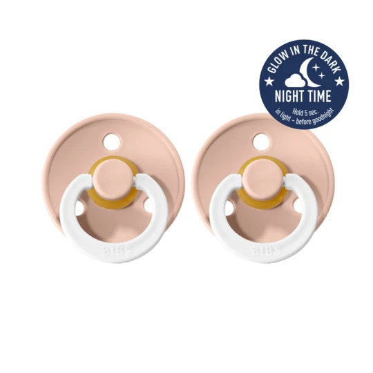 Pink glow in the dark pacifier two pack