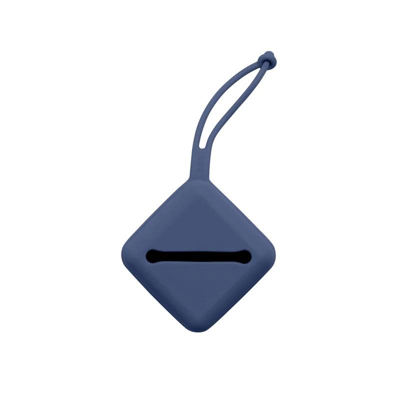 Steel blue soft silicone pacifier holder