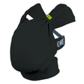 Black Boba Bliss Baby Carrier with a green tag on a white background
