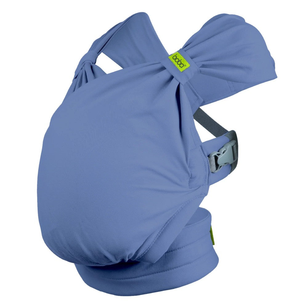 Vintage Blue Boba Bliss baby carrier with a visible brand logo on a white background