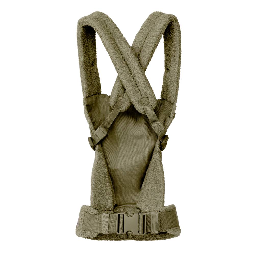 Khaki-colored harness on a white background