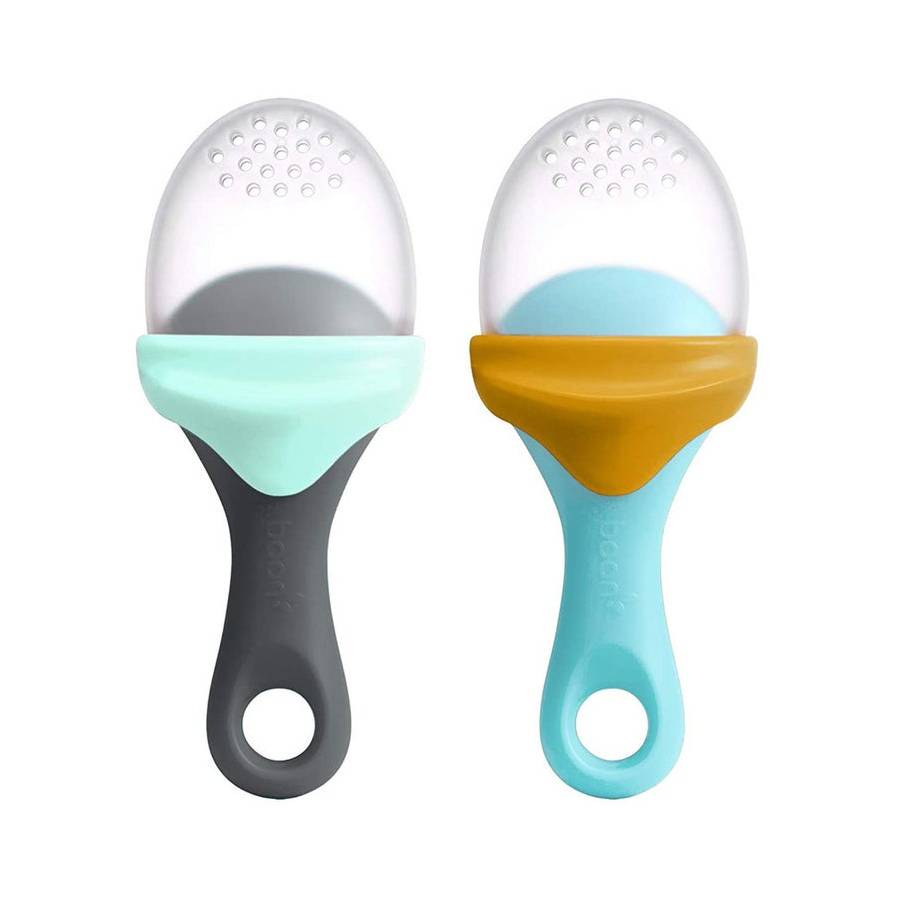 Pulp Silicone Feeder 2pk - Blue/Orange & Mint/Grey
