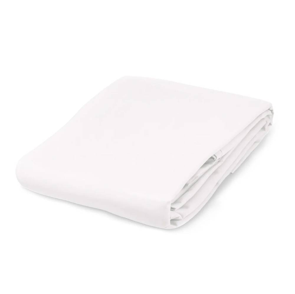 A folded white fabric sheet  shown on a clean white background.