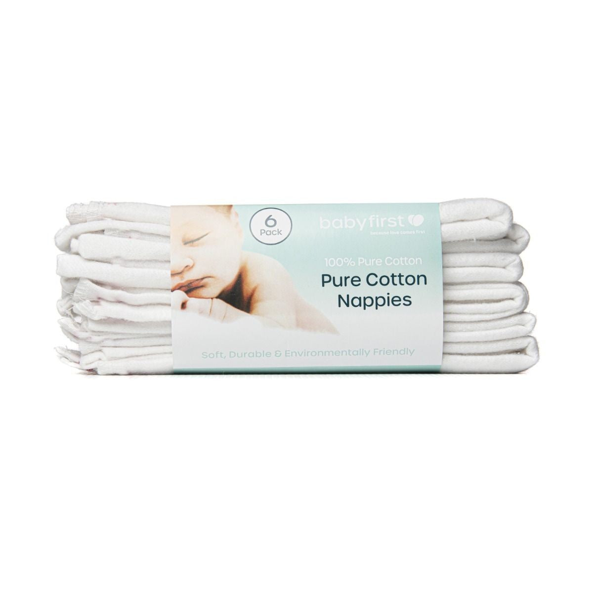 Pure Cotton Nappies 6pk