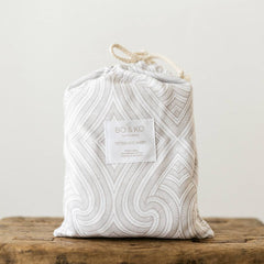 Bo & Ko Fitted Sheet - Piko Pakati Grey