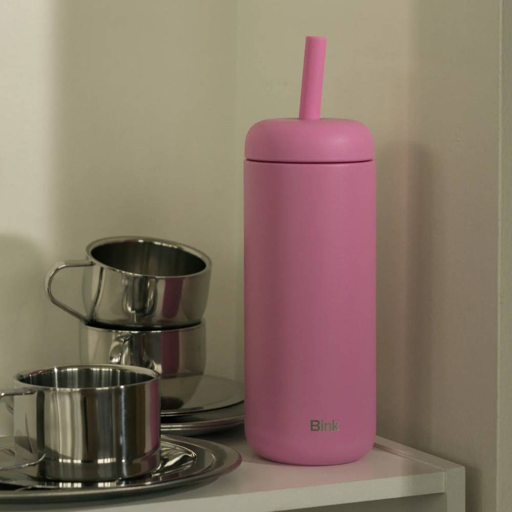 Insulated Stainless Straw Tumbler - Cobalt