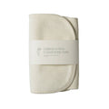 Two organic cotton towelling burp cloths wrapped together with a label on a white background