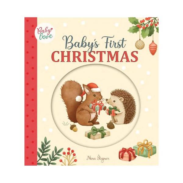 Baby's First Christmas Book on a white background. 