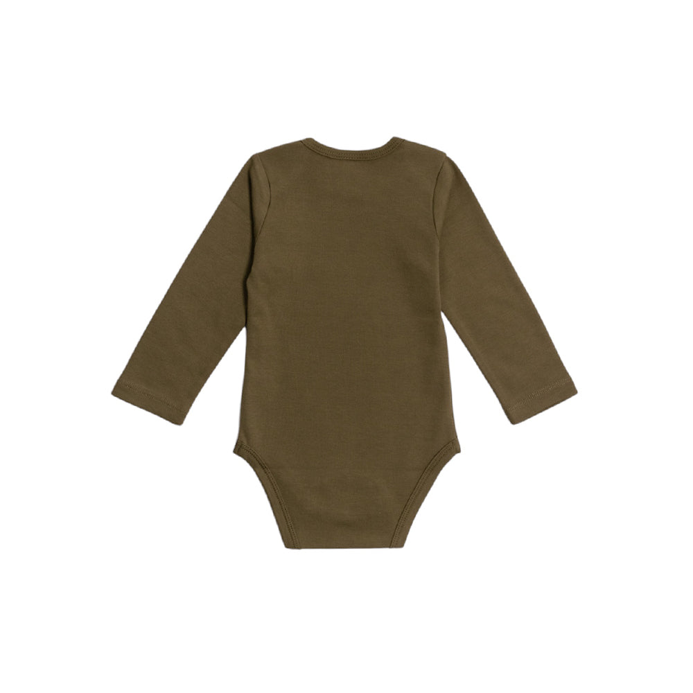 Basics Cotton Long Sleeve Bodysuit - Khaki