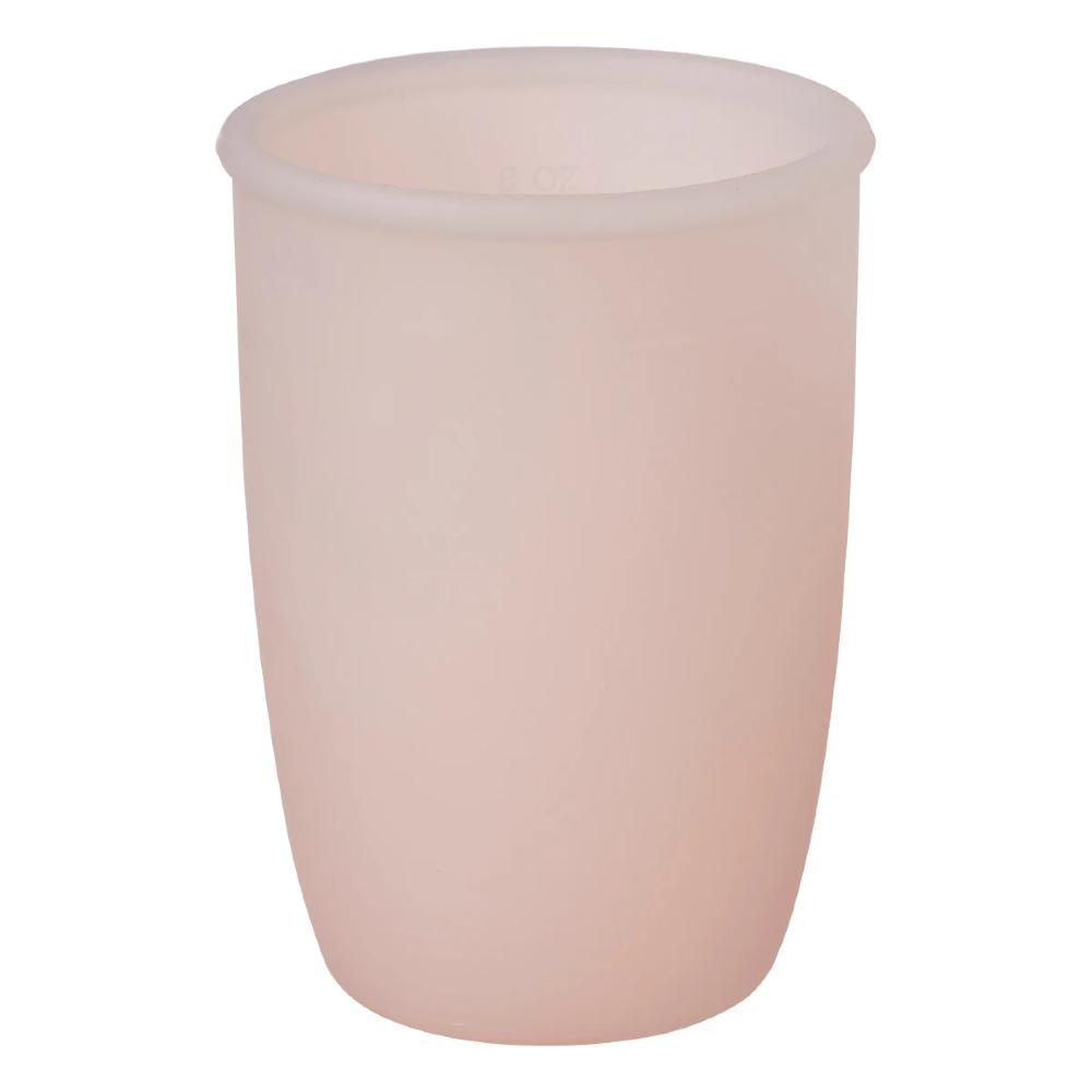 Pink tumbler on a white background