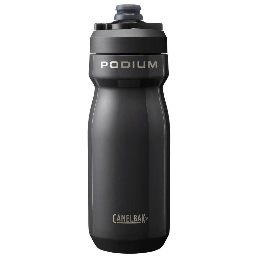 Black twist lock top stainless steel insulated water bottle