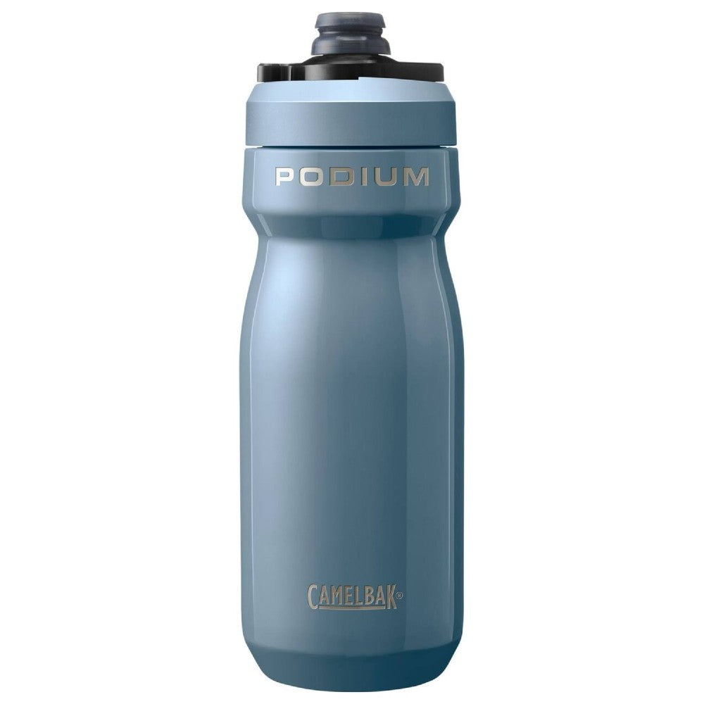 Blue twist lock top stainless steel insulated water bottle