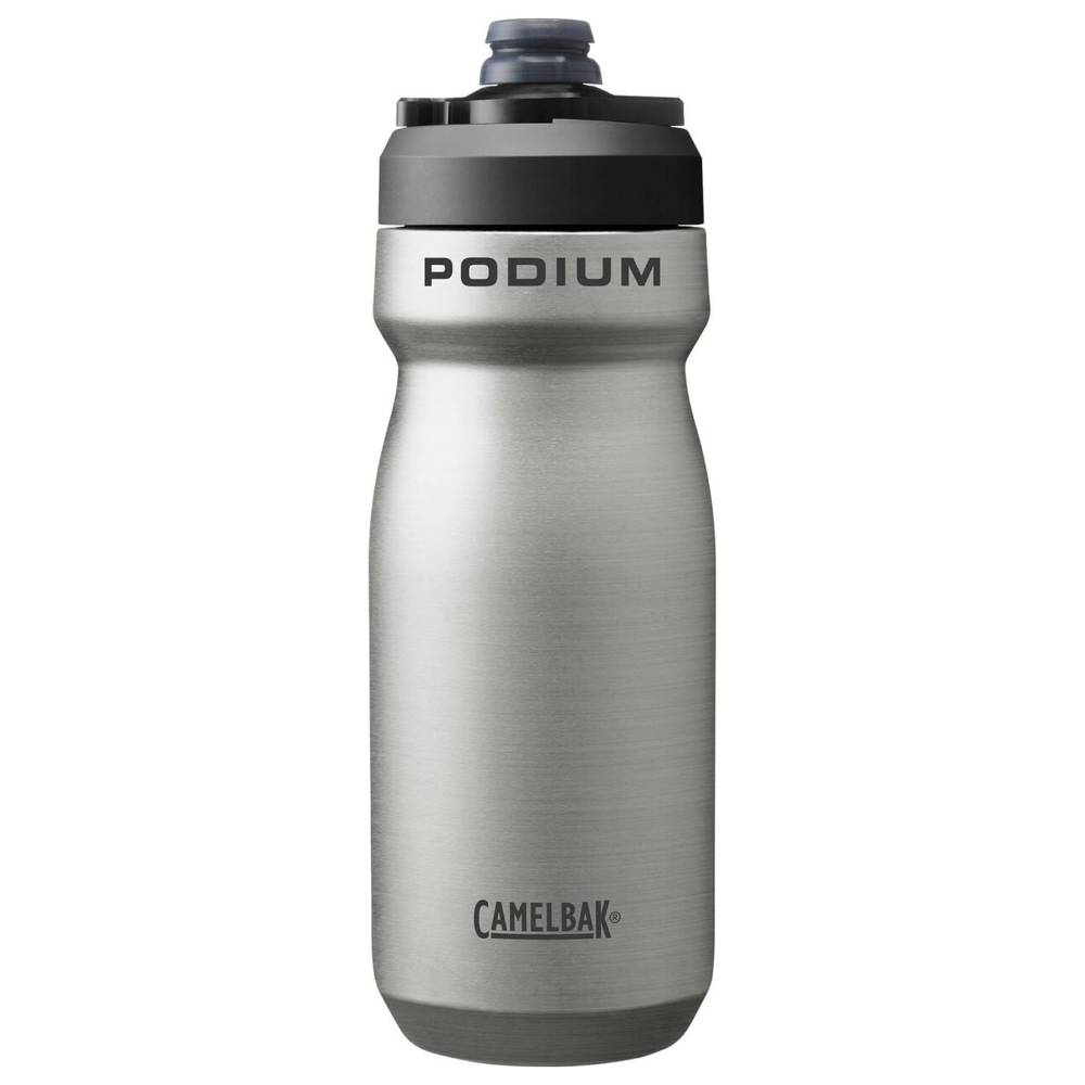 Gray twist lock top stainless steel insulated water bottle