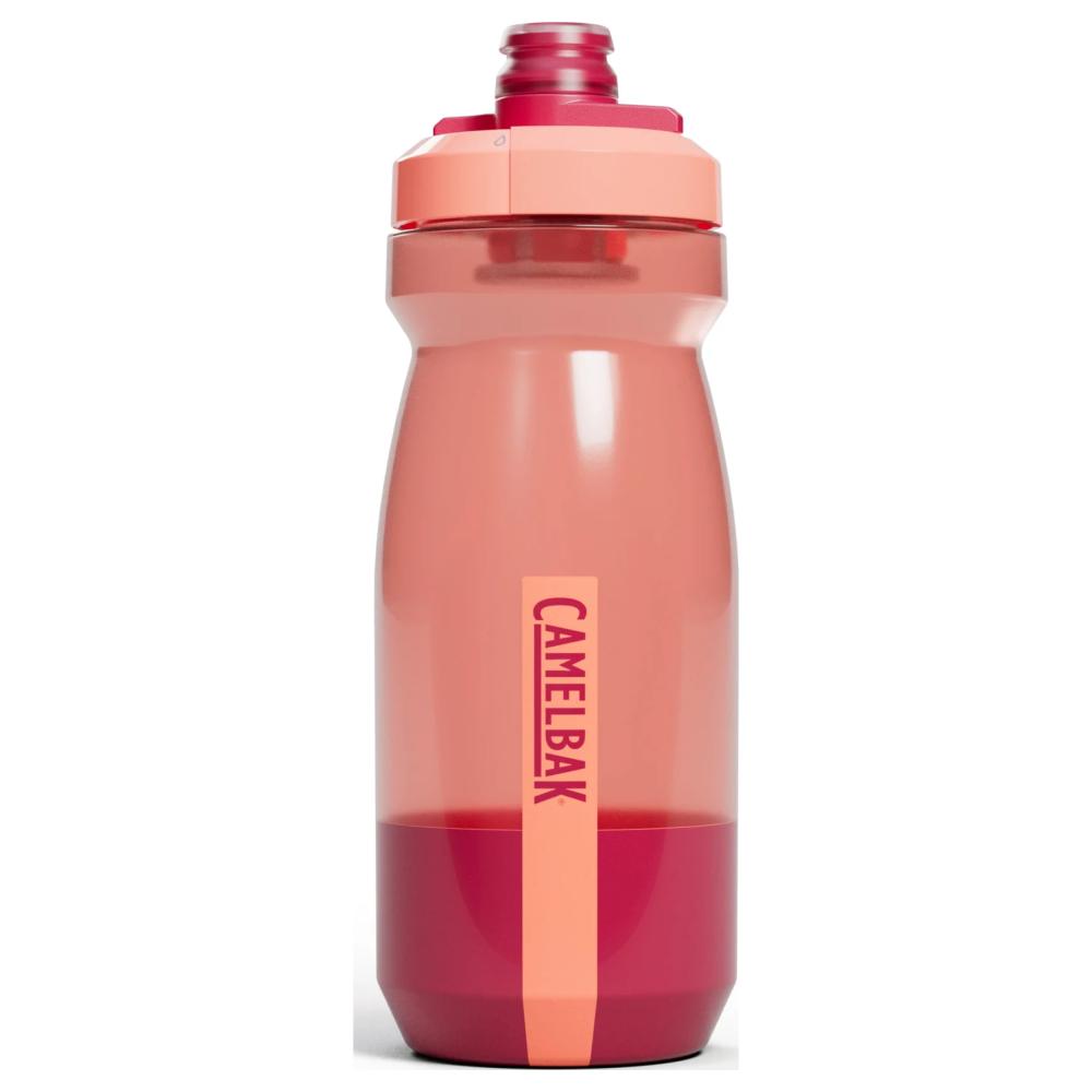 Peach and red polypropylene twist lock top water bottle