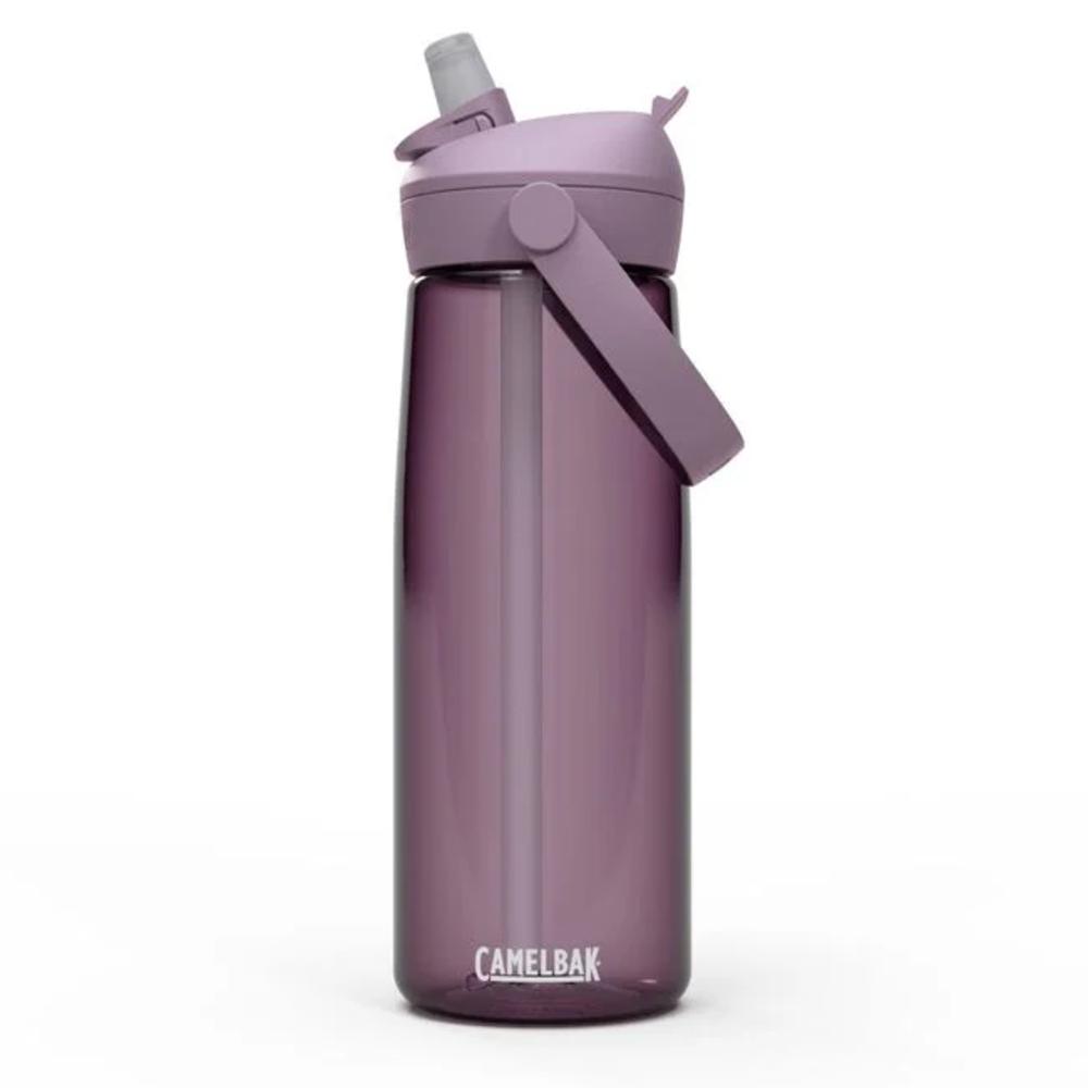 Purple flip straw plastic water bottle