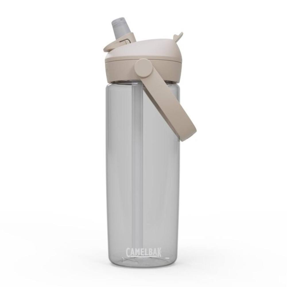 Cream flip straw plastic water bottle