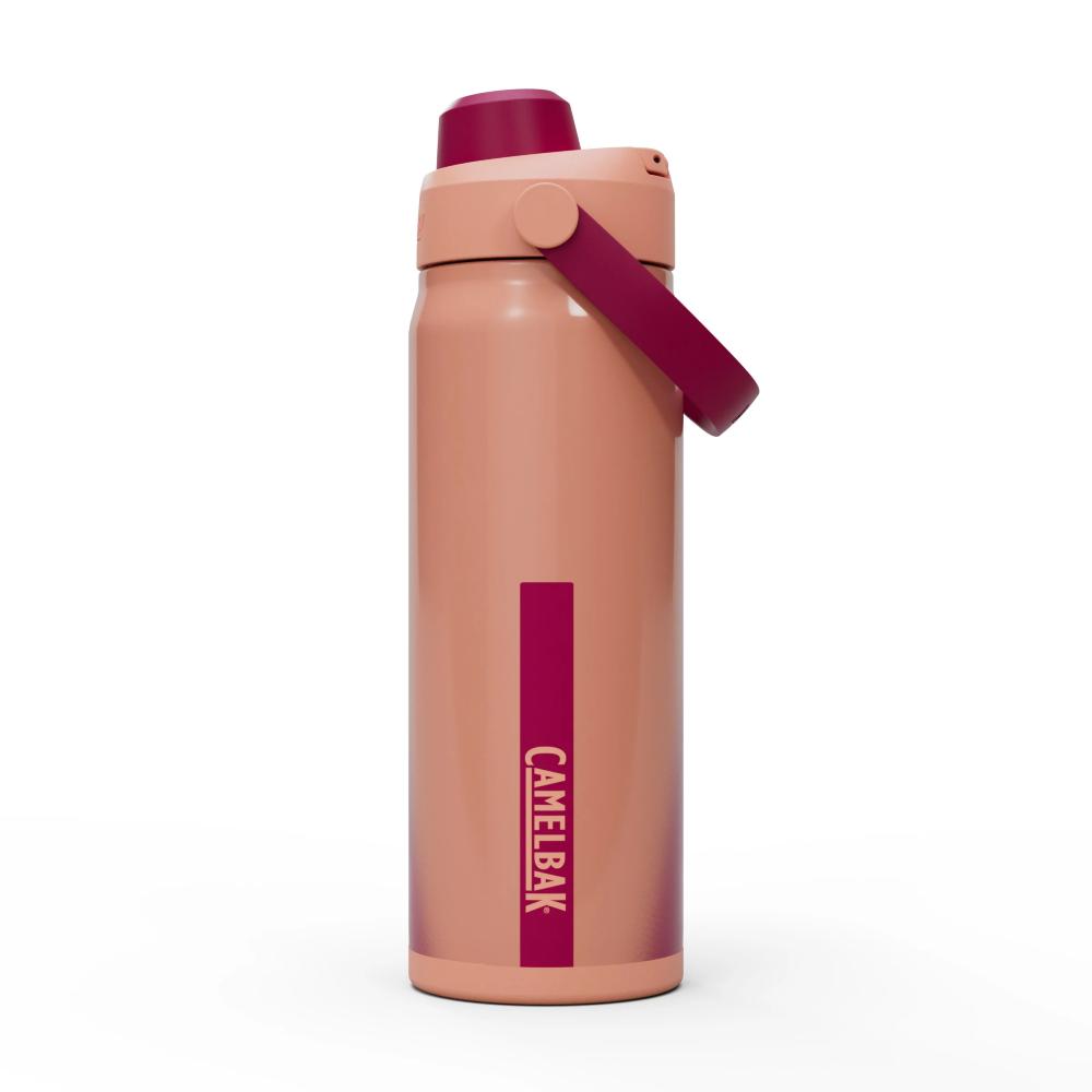 Peach and red chug top stainless steel insulated water bottle
