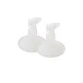 Two white 3D cusions for electric breast pump on a white background