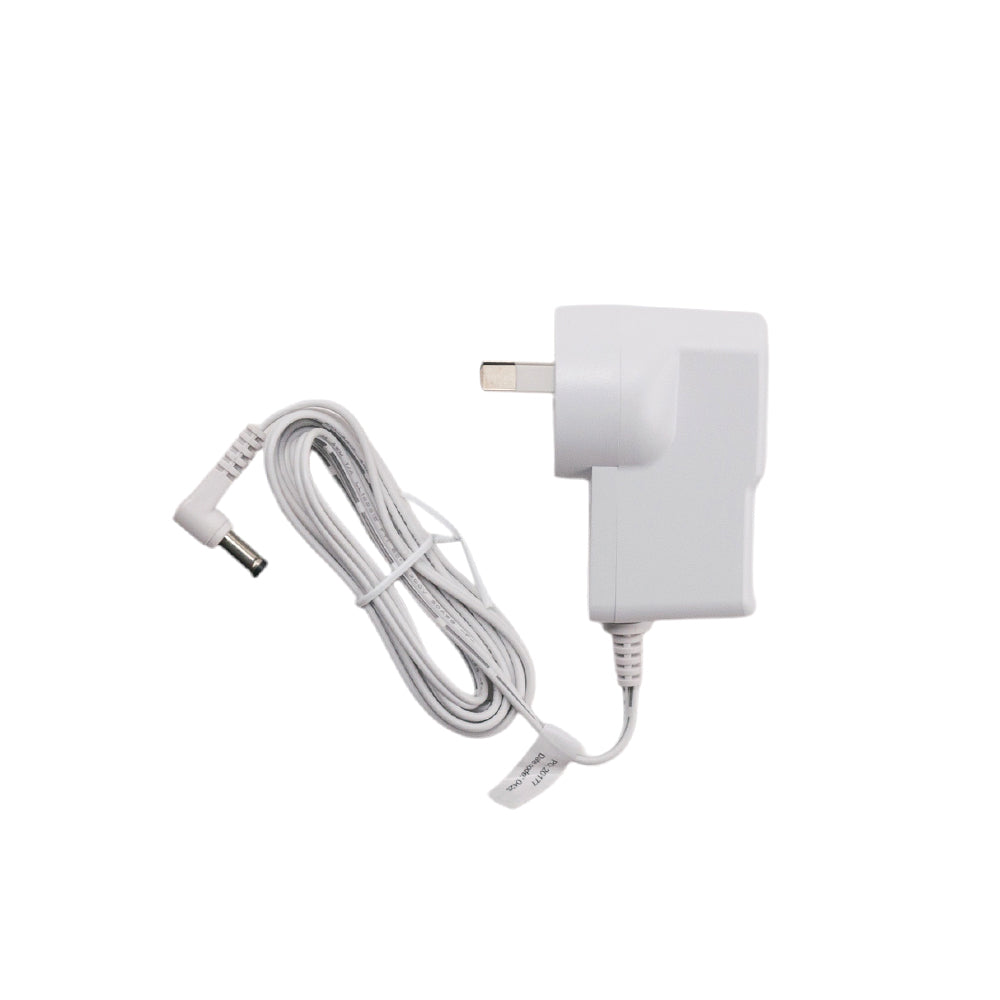 White power adapter with cable on a white background