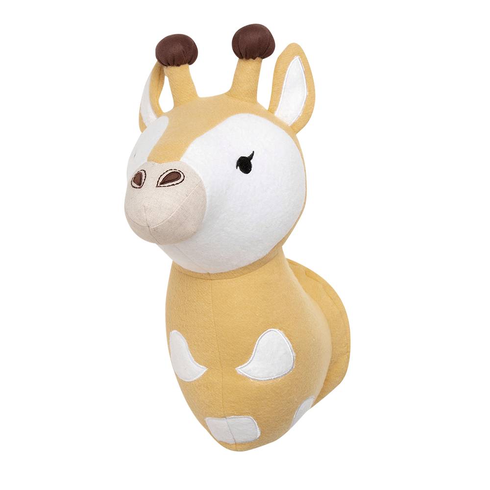 Plush Head Wall Decor - Kendi - Giraffe on a white background