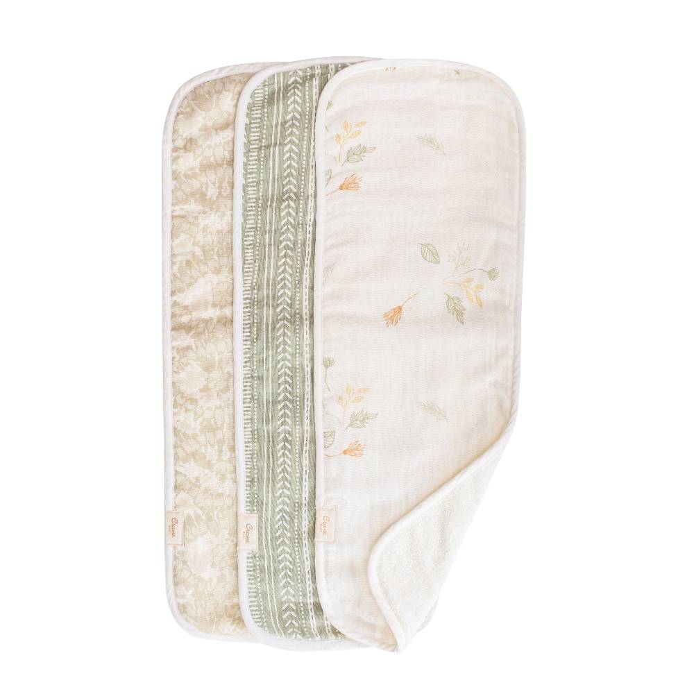 Burp Cloths - 3pk - Willow Prints on a white background