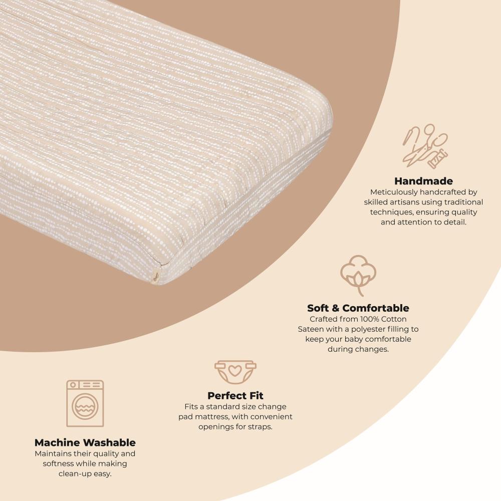 Quilted Change Pad Cover - Cove - Neutral Dot