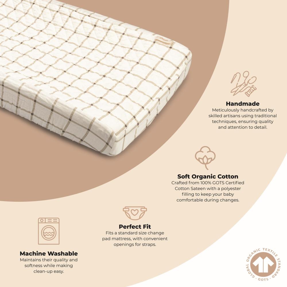 Organic Cotton Change Pad Cover - Avery Check