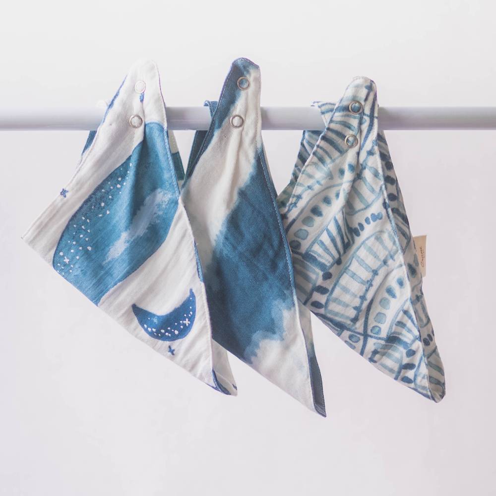 Muslin Bandana Bib Set 3pk - Caspian