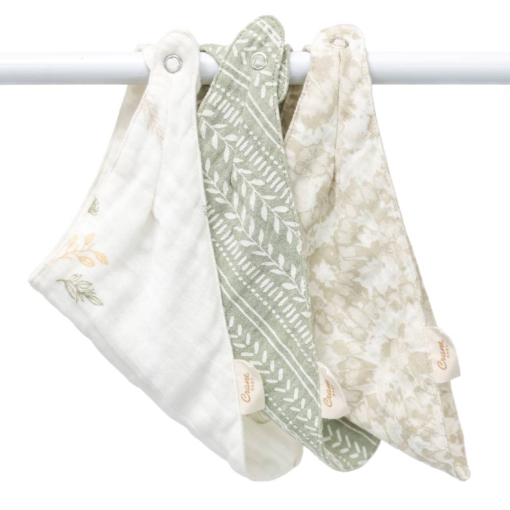 Muslin Bandana Bib Set 3pk - Willow Prints