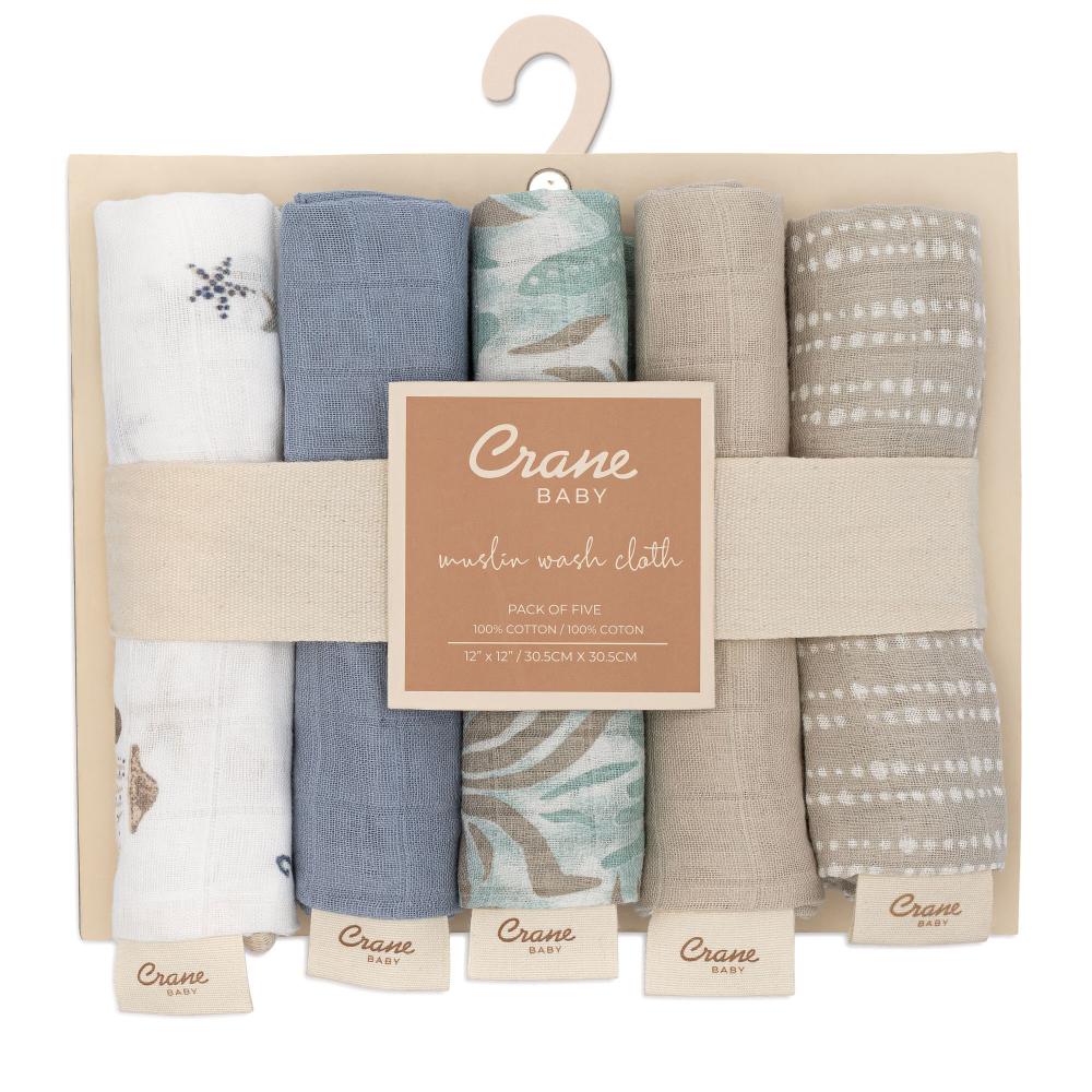 Wash Cloth Set 5pk - Cove Sea Life on a white background