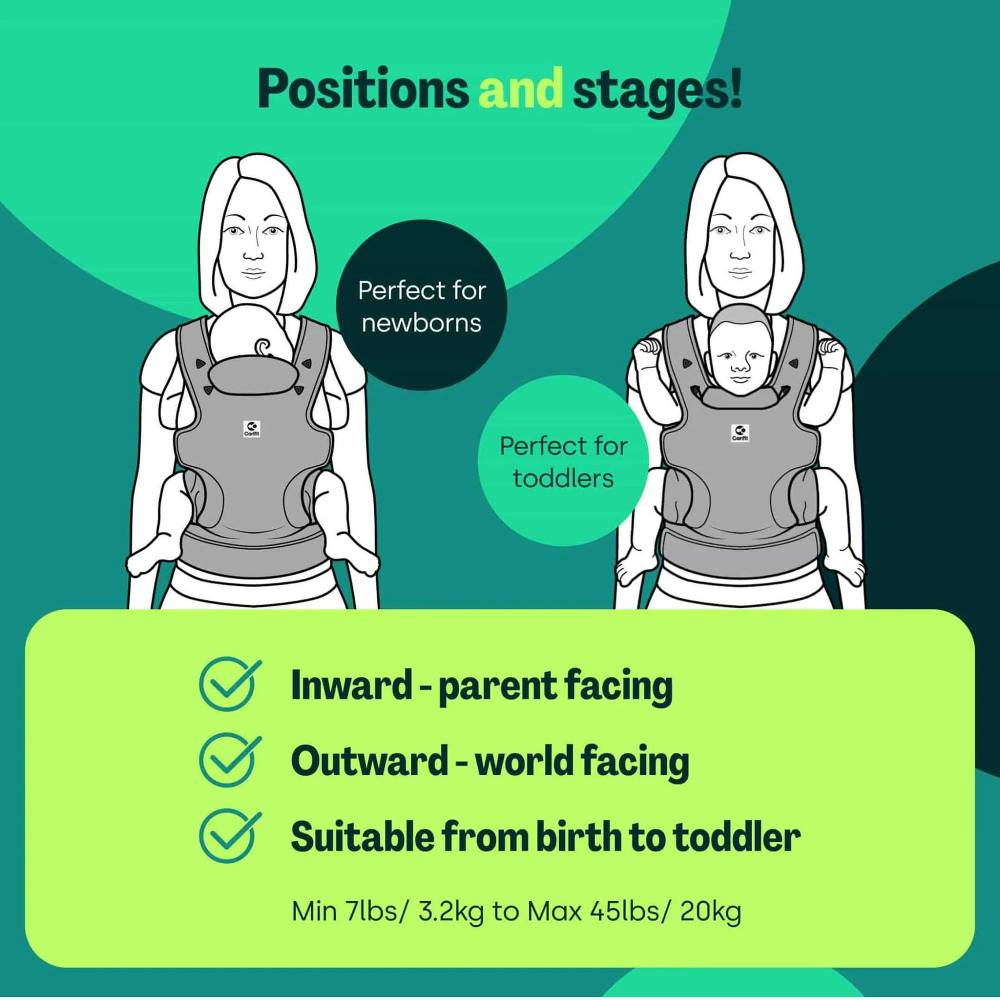 Multi-Position Baby Carrier - Cool Grey