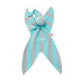 Mint and Grey striped Fabby Cuski Comforter on a white background