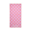Crywolf Rapid Dry Towel Flamingo Check on a white background. 