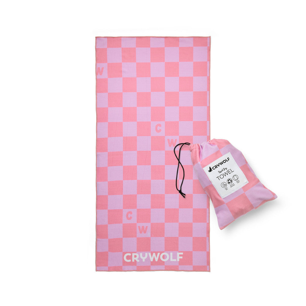 Rapid Dry Towel - Flamingo Check