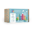 Connetix magnetic tiles packaging with pastel colors on a white background