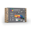 Connetix Rainbow Transport Train magnetic tiles toy set in its original retail packaging, shown on a clean white background.