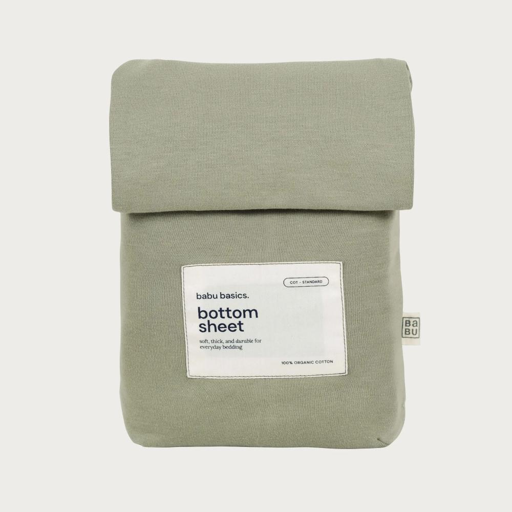 Cotton Fitted Sheet - Sage