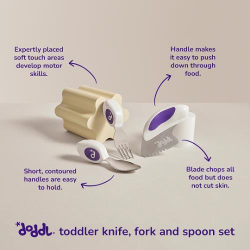Beginner Cutlery Set - 3 Piece - Magenta