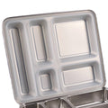 Inside of a lunchbox showing silicone seal on a white background