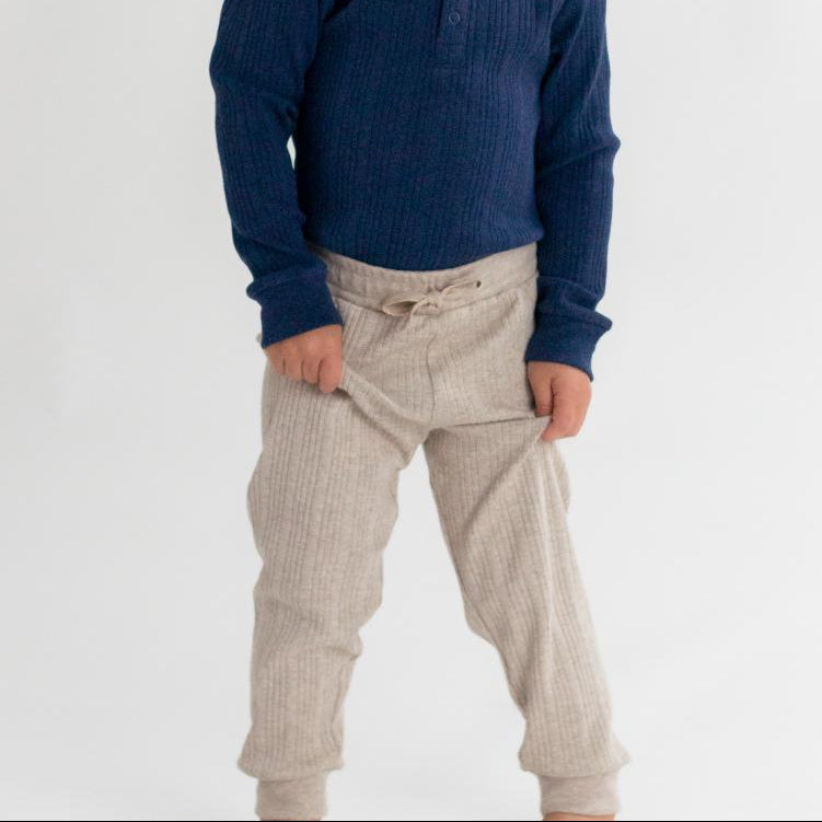Merino Cotton Relaxed Pants - Dune Marl