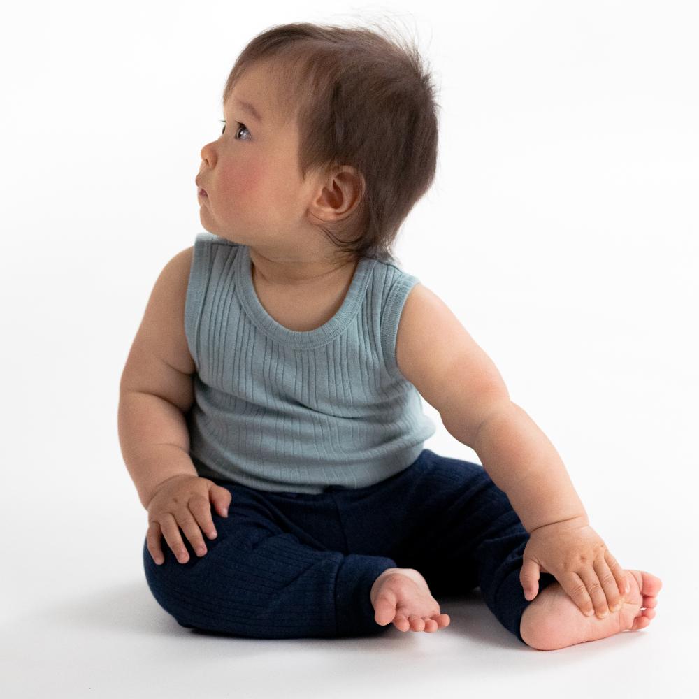 Merino Cotton Singletsuit - Tide Marl