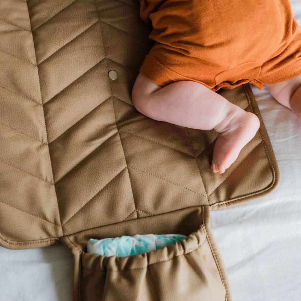 Vegan Leather Change Mat - Tan