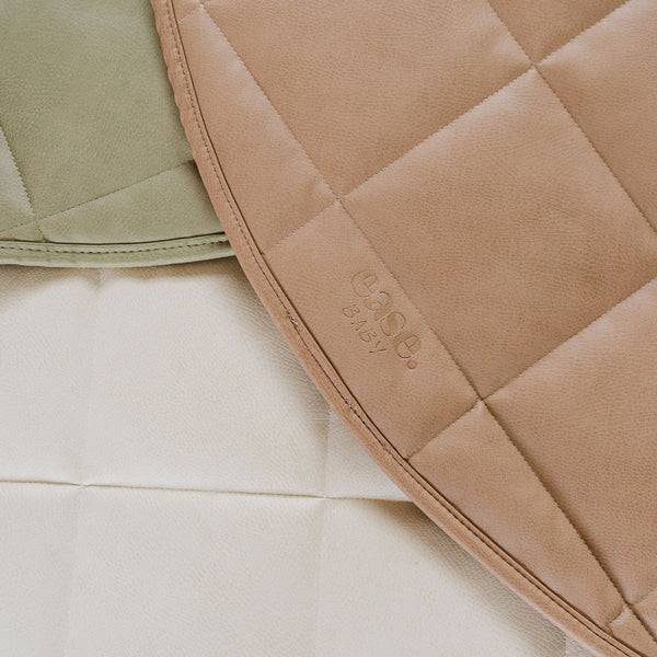 Quilted Vegan Leather Play Mat - Sage