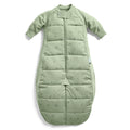 Green baby sleeping bag with short sleeves on a white background