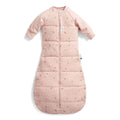 Pink baby sleeping bag with subtle pattern on a white background