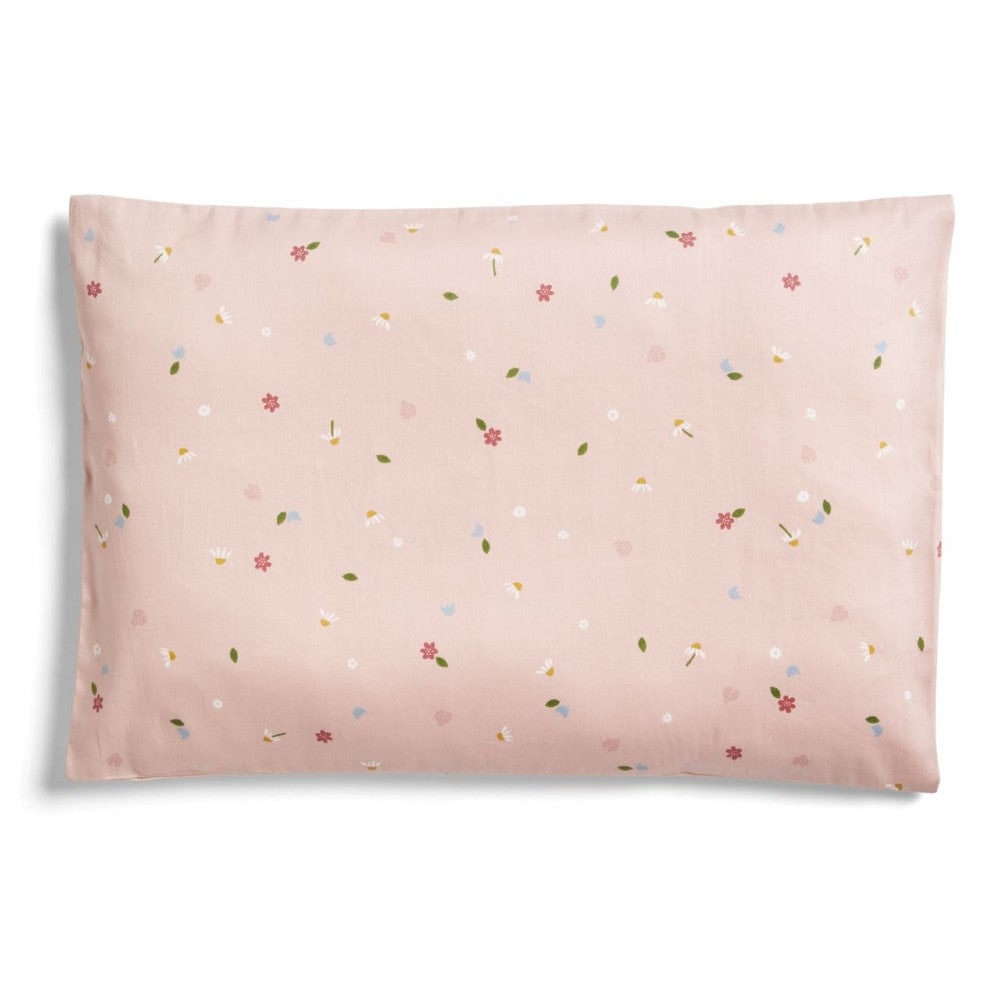 Toddler Pillow Case - Daisies on a white background