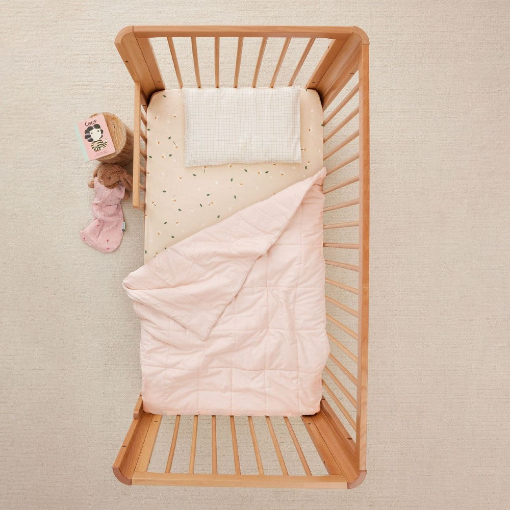 Toddler Pillow With Case - Caramel Grid