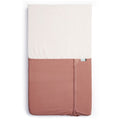 HugMe Blanket in Rose pattern on a mattress on white background