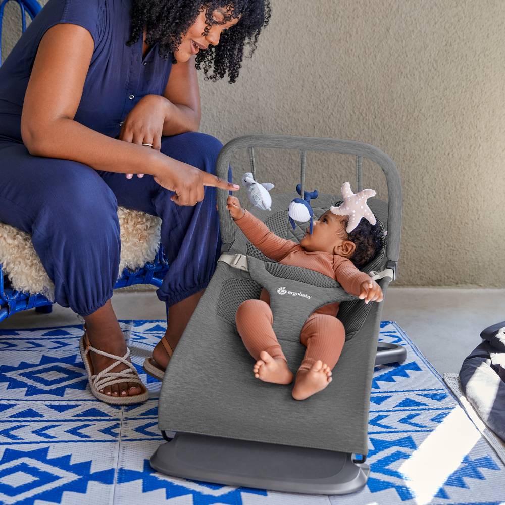 Baby Bouncer Toy Bar - Ocean Wonders - Charcoal Grey