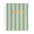 Fox & Fallow Baby Book - Sage Stripe on a white background. 